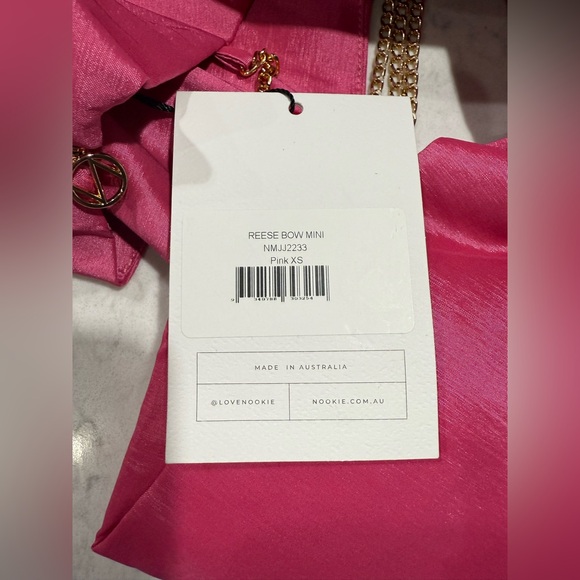 NWT Nookie Strapless Reese Bow Mini Dress in Pink Sz XS‎ $289 - Picture 5 of 7